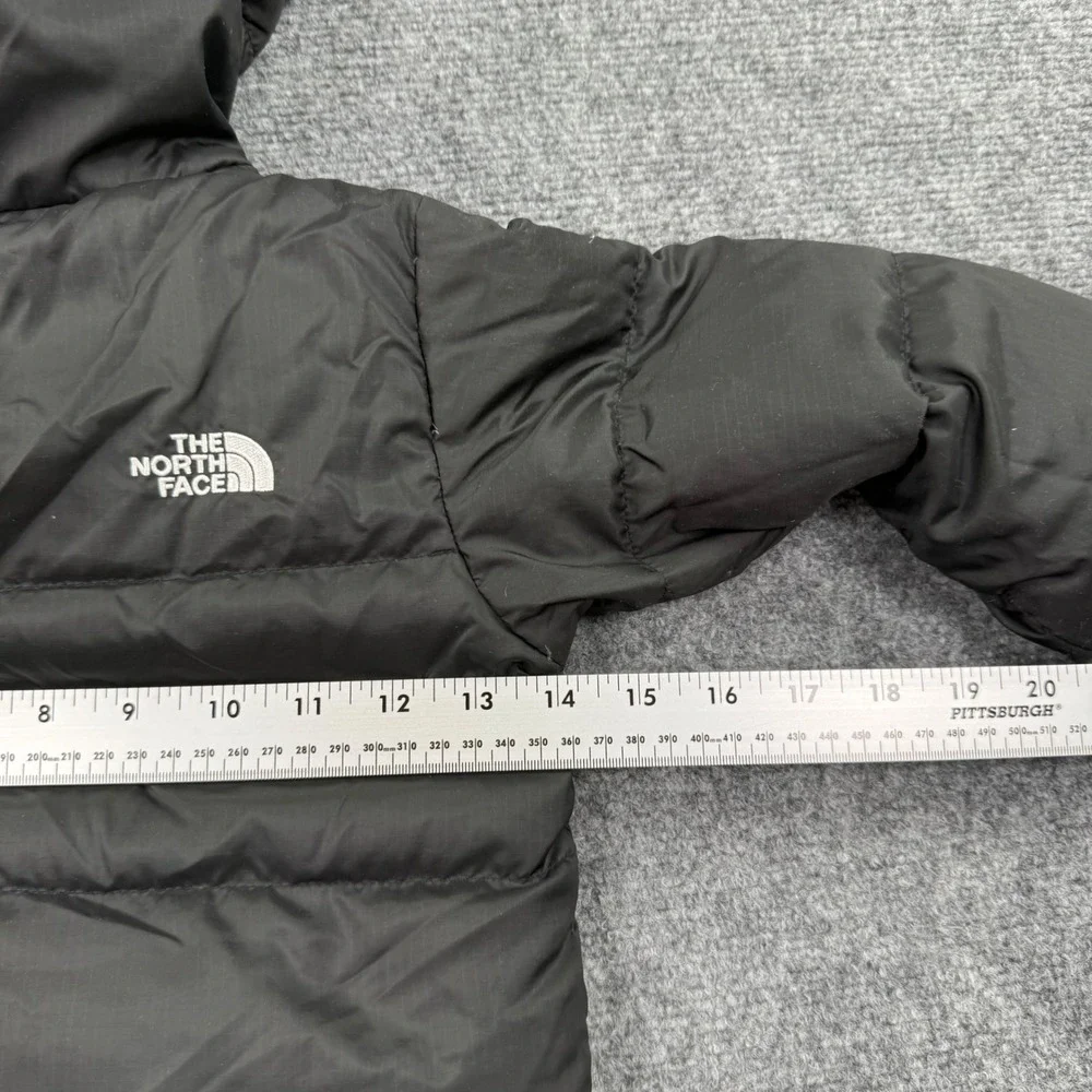 The North Face 550‎ Down Puffer Jacket 4T Black Hooded Insulated Kids